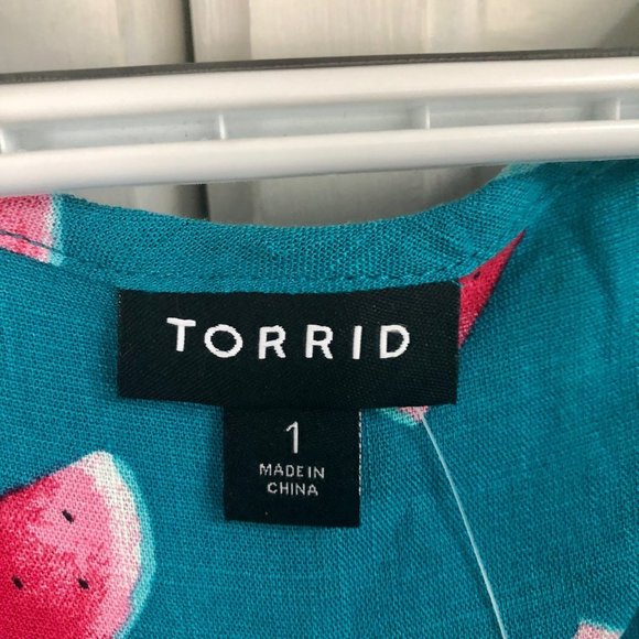 NWT Torrid Tiered Watermelon Tank Top Babydoll Size 1 Plus Size - Picture 8 of 10